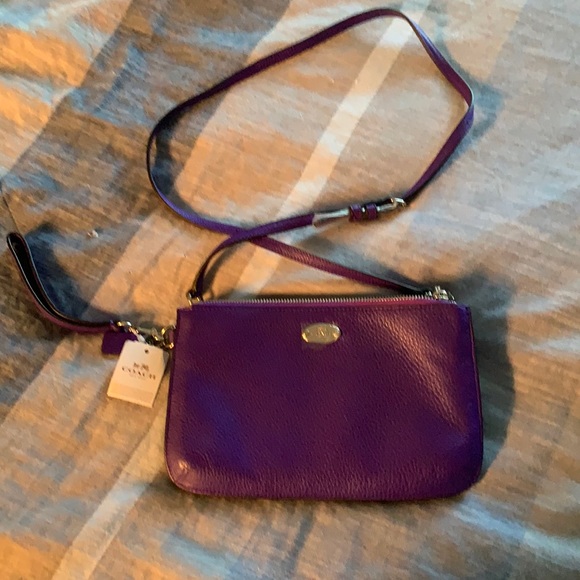 Coach crossbody hand bag purple New - Picture 1 of 6